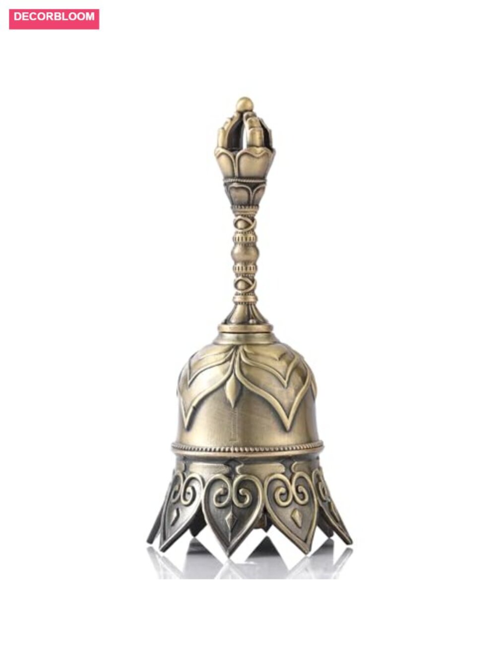 Lotus Brass Hand Call Bell Super Loud Ringing Dinner Bell